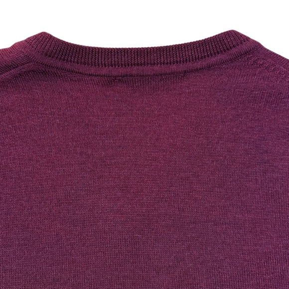 Raffi Bronson Merino Wool V-Neck Sweater Merlot Red Raglan Lightweight Medium - Picture 9 of 13